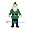 Gnome Mascot Costume with Green Coat and White Beard