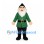Gnome Mascot Costume with Green Coat and White Beard