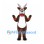 Reindeer Mascot Costume in Brown with Red Nose and Bell Collar