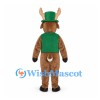 Reindeer Mascot Costume with Green Top Hat and Vest