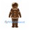 Gingerbread Girl Mascot Costume with Brown Dress and White Icing Details