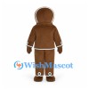 Gingerbread Man Mascot Costume with Bow Tie and White Icing Details