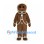 Gingerbread Man Mascot Costume with Bow Tie and White Icing Details