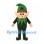 Christmas Elf Mascot Costume with Green Hat and Red Collar Trim