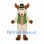 Moose Mascot Costume with Green Vest and Striped Tie