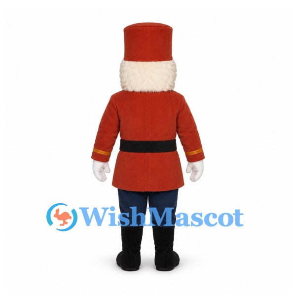 Nutcracker Soldier Mascot Costume with Red Uniform and Tall Hat