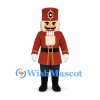 Nutcracker Soldier Mascot Costume with Red Uniform and Tall Hat