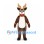 Reindeer Mascot Costume in Brown with White Belly and Bell Collar