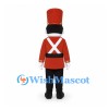 Toy Soldier Mascot Costume with Red Jacket and Tall Hat