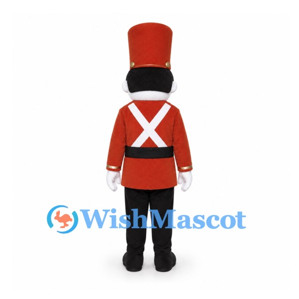 Toy Soldier Mascot Costume with Red Jacket and Tall Hat