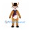 Reindeer Mascot Costume with Black Top Hat and Plaid Scarf