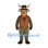 Reindeer Mascot Costume with Black Top Hat and Red Bib Detail