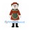 Snowwoman Mascot Costume with Red Dress and Green Apron