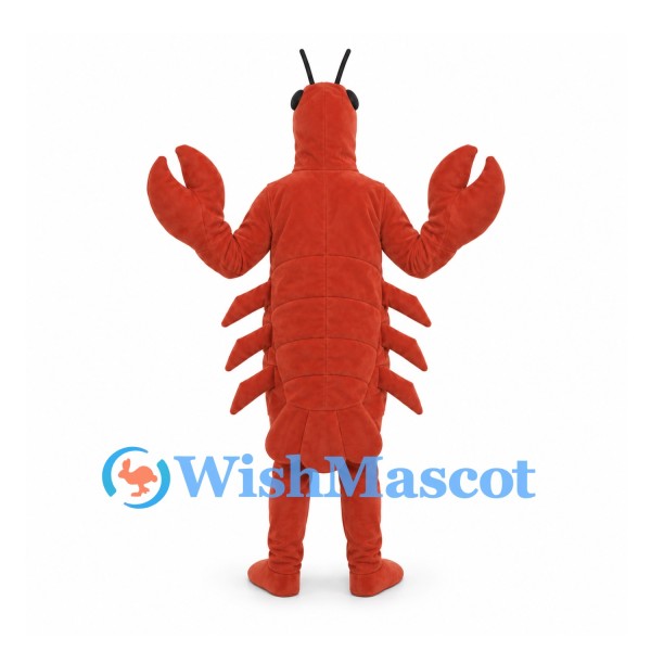Lobster Mascot Costume in Red with Open Face Hood and Large Claws