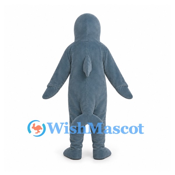 Dolphin Mascot Costume in Blue Gray with White Belly