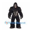 Gorilla Mascot Costume with Long Black Fur and Muscular Chest