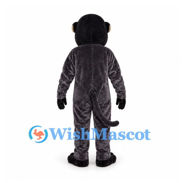 Monkey Mascot Costume in Black with Cream Face and Long Tail