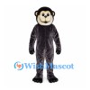 Monkey Mascot Costume in Black with Cream Face and Long Tail
