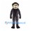 Monkey Mascot Costume in Black with Cream Face and Long Tail