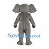 Elephant Mascot Costume in Gray with Pink Ears and Long Trunk
