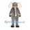 Elephant Mascot Costume in Gray with Pink Ears and Long Trunk