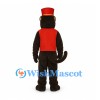 Monkey Mascot Costume with Red Hat and Gold Trimmed Vest