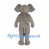 Elephant Mascot Costume in Gray with Long Trunk and Wide Ears