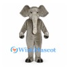 Elephant Mascot Costume in Gray with Long Trunk and Wide Ears