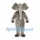 Elephant Mascot Costume in Gray with Long Trunk and Wide Ears