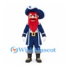 Pirate Mascot Costume with Blue Coat and Red Beard