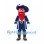 Pirate Mascot Costume with Blue Coat and Red Beard