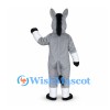 Donkey Mascot Costume in Gray with White Muzzle and Belly