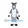 Donkey Mascot Costume in Gray with White Muzzle and Belly
