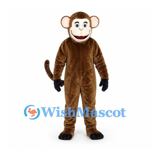 Monkey Mascot Costume in Brown with Cream Face and Long Tail