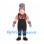 Worker Mascot Costume with Gray Cap and Black Overalls