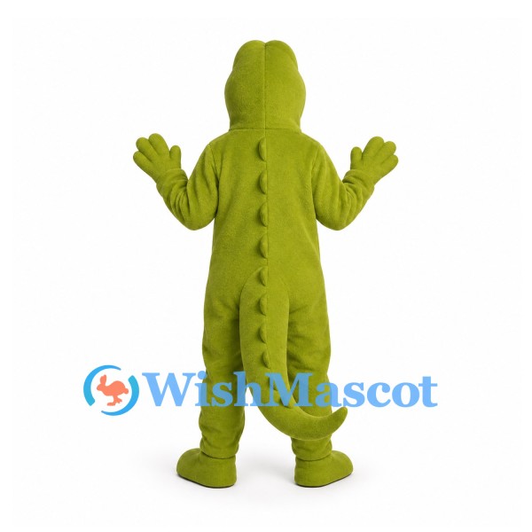 Crocodile Mascot Costume in Green with Yellow Belly