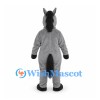 Donkey Mascot Costume in Gray with Black Mane and Tail