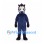 Horse Mascot Costume in Navy Blue with White Mane and Face Markings