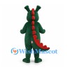 Dragon Mascot Costume in Green with Red Spikes and Yellow Belly