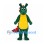 Dragon Mascot Costume in Green with Red Spikes and Yellow Belly