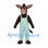 Donkey Mascot Costume in Brown with Mint Green Overalls