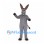 Donkey Mascot Costume in Gray with Tall Ears and Dark Hooves