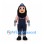 Miner Mascot Costume with Blue Helmet and Navy Overalls