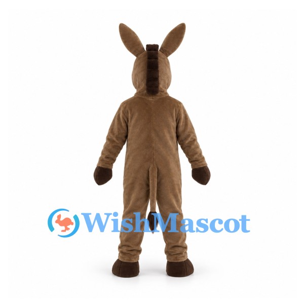 Donkey Mascot Costume in Brown with Pink Inner Ears