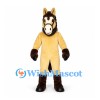 Horse Mascot Costume in Tan with Dark Brown Mane and Hooves