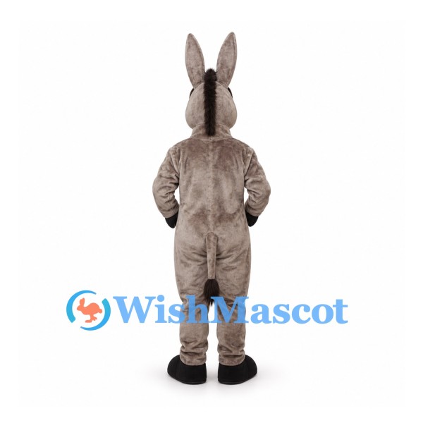 Donkey Mascot Costume in Gray with White Muzzle
