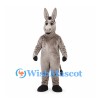 Donkey Mascot Costume in Gray with White Muzzle