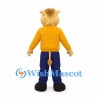 Buffalo Mascot Costume with Yellow Shirt and Blue Pants