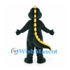 Dinosaur Mascot Costume in Dark Green with Yellow Belly and Spikes