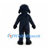 Dog Mascot Costume in Navy Blue with Shaggy Hair and Floppy Ears